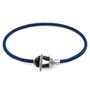 Anchor & Crew Navy Blue Cullen Silver and Rope Bracelet