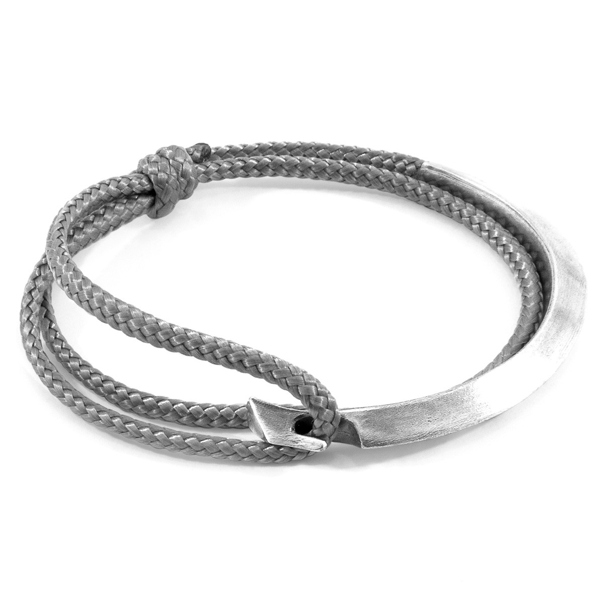 Anchor & Crew Classic Grey Hove Silver and Rope Bracelet