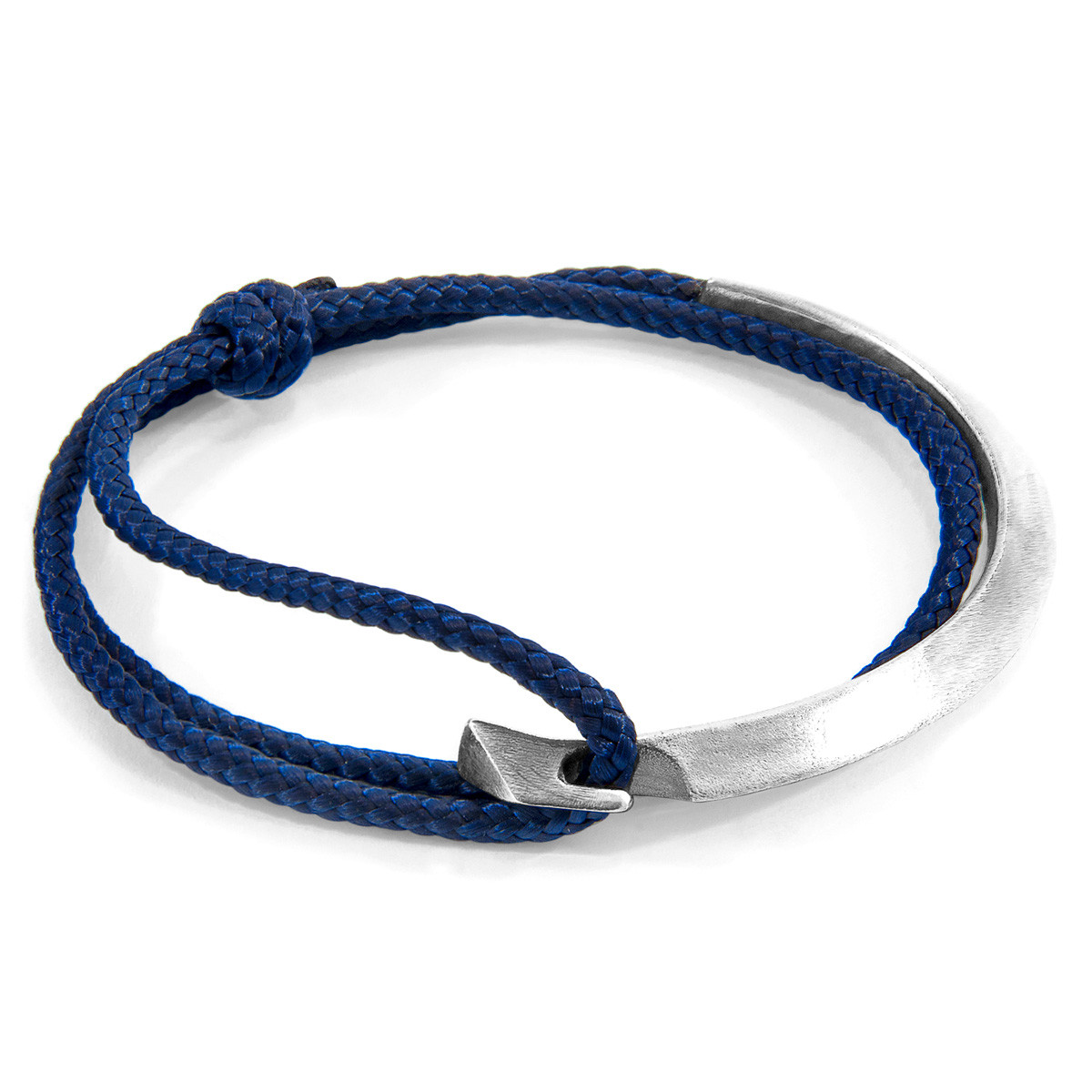 Navy Blue Hove Silver and Rope Bracelet
