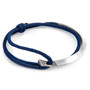 Anchor & Crew Navy Blue Hove Silver and Rope Bracelet