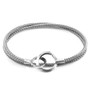 Anchor & Crew Classic Grey Montrose Silver and Rope Bracelet