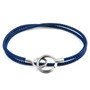 Anchor & Crew Navy Blue Montrose Silver and Rope Bracelet