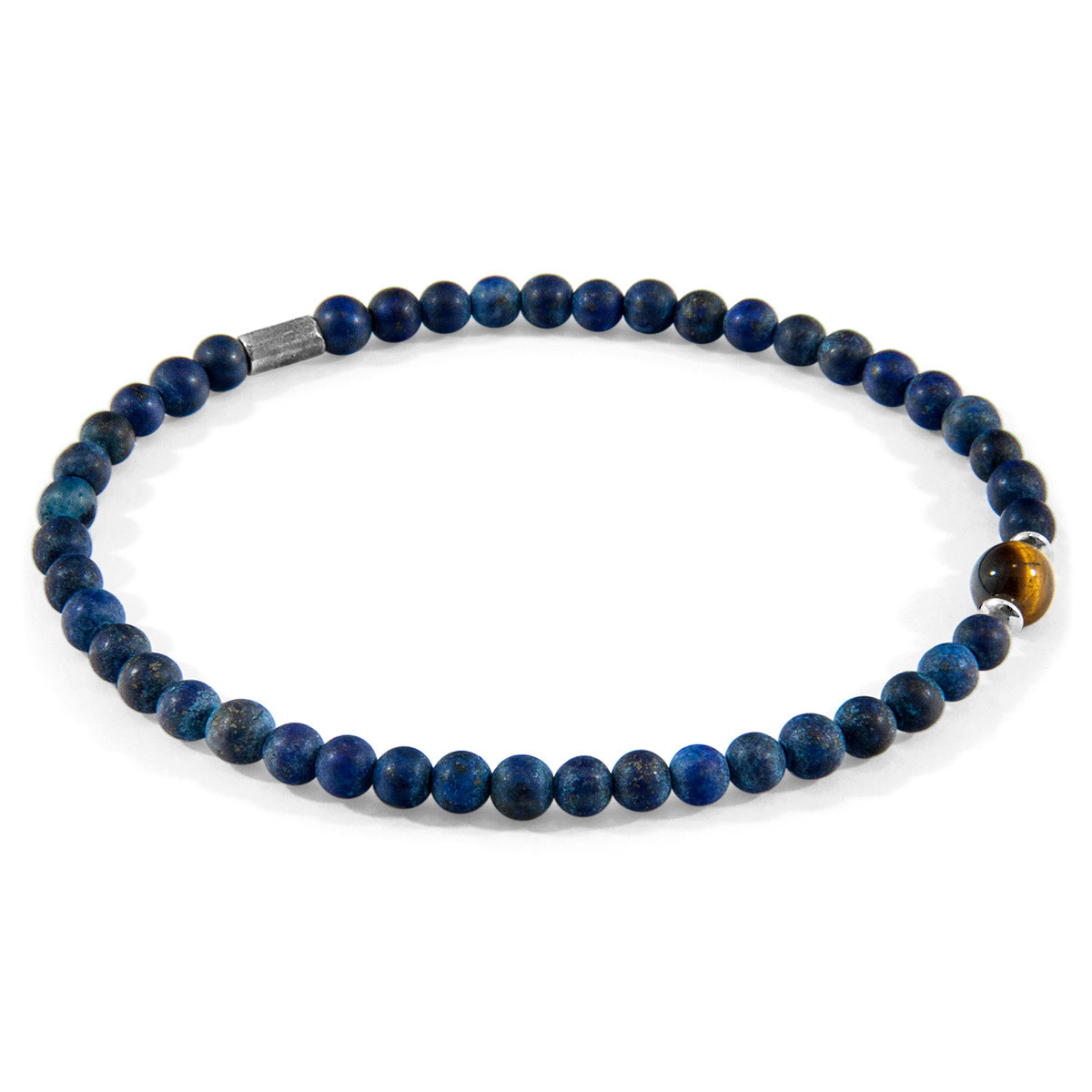 Blue Sodalite and Brown Tigers Eye Walter Silver and Stone SKINNY Bracelet