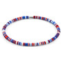 Anchor & Crew Red, White and Blue Benjamin Silver and Vinyl Disc SKINNY Bracelet