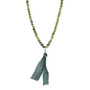 Anchor & Crew Green Jade Luke Silver, Stone and Cotton Voile SKINNY Necklace x Wrap Bracelet