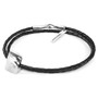 Anchor & Crew Midnight Black GUSTATORY Coffee Bag Silver and Braided Leather Bracelet