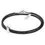 Anchor & Crew Midnight Black GUSTATORY Coffee Takeout Cup Silver and Braided Leather Bracelet