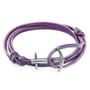 Anchor & Crew Grape Purple Admiral Anchor Silver and Flat Leather Bracelet