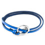 Anchor & Crew Royal Blue Ketch Anchor Silver and Flat Leather Bracelet