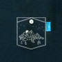 Anchor & Crew Steel Blue Horizon Print Organic Cotton T-Shirt Pocket