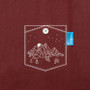 Anchor & Crew Fire Brick Red Horizon Print Organic Cotton T-Shirt Pocket