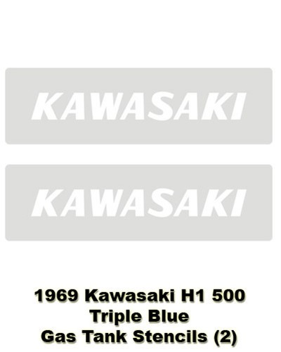 Gas Tank Stencils Blue | Kawasaki H1 500 Triple