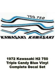 Candy Blue - Decal Set Complete | Triple H1 500 Kawasaki