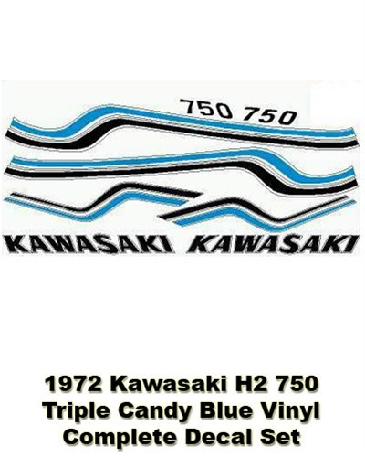 Triple H2 750 Kawasaki | Candy Blue - Vinyl - Complete Decal Set