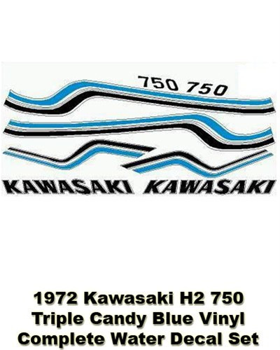 decals kawasaki 750 H2 1972 bleu 