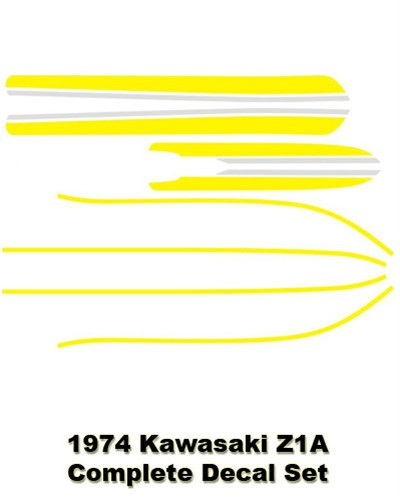 Complete Decal Set - Yellow | Vintage Kawasaki Z1 900 Z1A