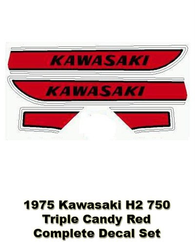 ruu♡ Kawasaki H2 750 Triple | Complete Decal Set - Candy Red
