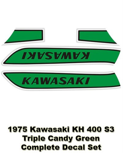 Complete Decal Set - Candy Green | Kawasaki KH400 Triple