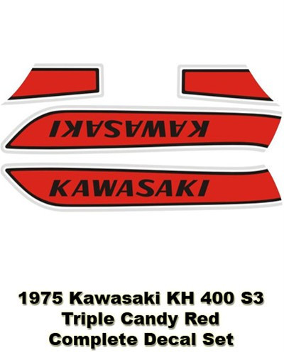 Kawasaki KH400 | S3 Triple | Candy Red - Complete Decal Set |