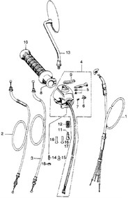Honda Genuine Throttle Cable (17910-341-000) For CB750K CB750F CB500 CB550 - Right Side