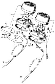 CB750 CB650 CB550 CB500 CB350 CJ360 Cl350 CX500 Gl650 Tachometer Cable