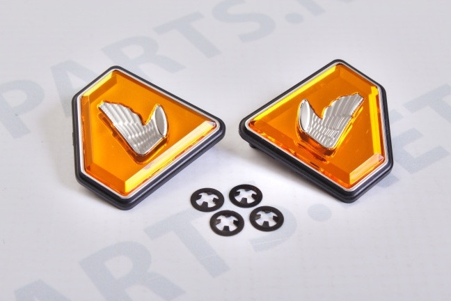 アクセサリー HONDA CB750Four FILE Side Cover Emblems - Left & Right - Orange Honda Wing - Honda