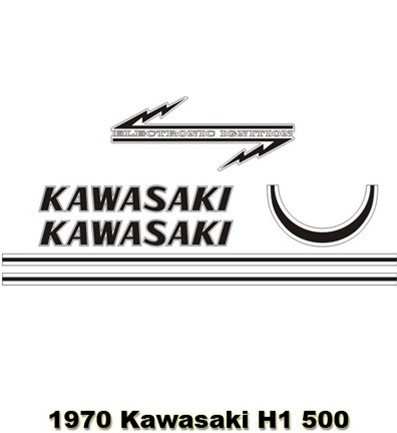 Decal Set- 1970 Kawasaki H1 500 Triple - Gray version - Z1 Parts Inc