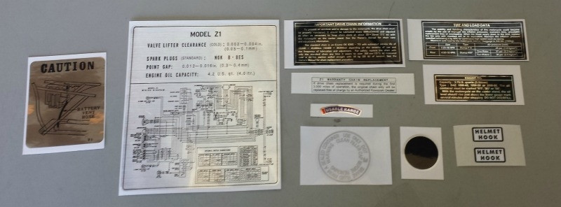 Warning Frame Decal Kawasaki Z1-1974 Z1A - Z1 Parts Inc