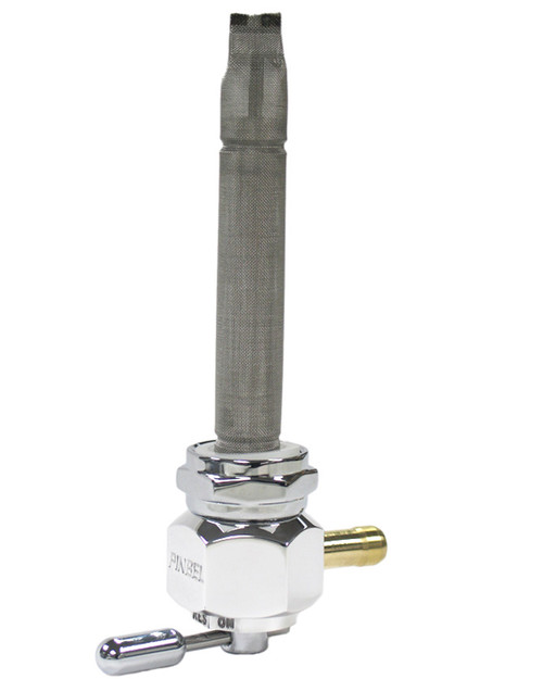 Single Outlet Reserve Fuel Valve H-D Metric (22 mm) & Nut Aluminum Hex