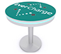 InCharg™ Wireless Charging Table · MOD-1453 (Circle w/ Perimeter Lighting) w/ Optional Adhesive Graphic & RGB Perimeter Lights