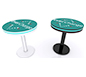 InCharg™ Wireless Charging Table · MOD-1453 (Circle w/ Perimeter Lighting) w/ Optional Adhesive Graphic, RGB Perimeter Lights & White/Black Powder Coating