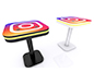 InCharg™ Wireless Charging Table · MOD-1458 (Rounded Square) w/ Optional Adhesive Graphic, RGB Perimeter Lights & Black/White Powder Coating