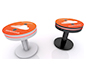 InCharg™ Wireless Charging End Table · MOD-1460 (Circle) w/ Optional Adhesive Graphic, RGB Perimeter Lights & White/Black Powder Coating