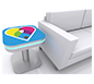 InCharg™ Wireless Charging End Table · MOD-1461 (Rounded Square) w/ Optional Adhesive Graphic & RGB Perimeter Lights