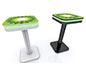 InCharg™ Wireless Charging Table · MOD-1463 (Rounded Square) w/ Optional Adhesive Graphic, RGB Perimeter Lights & White/Black Powder Coating