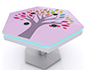 InCharg™ Wireless Charging Coffee Table · MOD-1464 (Hexagon) w/ Optional Adhesive Graphic & RGB Perimeter Lights