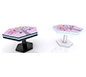 InCharg™ Wireless Charging Coffee Table · MOD-1464 (Hexagon) w/ Optional Adhesive Graphic, RGB Perimeter Lights & Black/White Powder Coating