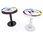 InCharg™ Wireless Charging Table · MOD-1468 (Circle w/o Perimeter Lighting) w/ Optional Adhesive Graphic & Black/White Powder Coating