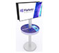InCharg™ Charging Monitor Stand · Round w/ Monitors, Optional Graphics & RGB Lighting · Left Angle View