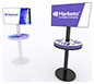 InCharg™ Charging Monitor Stand · Round w/ Monitors, Optional Graphics, RGB Lighting & White/Black Post Powder Coating
