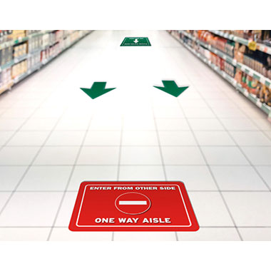 Social Distancing Floor Decals · Aisle Direction Kit