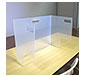 Semi-Transparent Personal Desktop Sneeze Guard w/ Handles & Elbow Cut-Outs · Right Angle View