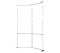 Formulate™ Master 8′ × 10′ Horizontally Curved Backwall · Right Angle View (Exploded Extension Hardware)