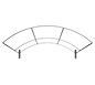 Formulate™ Master 10′ × 10′ Horizontally Curved Backwall · Top View (Hardware Only)
