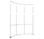 Formulate™ Master 10′ × 10′ Horizontally Curved Backwall · Left Angle View (Exploded Extension Hardware)