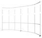 Formulate™ Master 20′ × 10′ Horizontally Curved Backwall · Right Angle View (Exploded Extension Hardware)