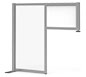Workstation Divider w/ White Adhesive Vinyl Privacy Panel · Left Angle View