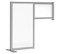 Workstation Divider w/ White Adhesive Vinyl Privacy Panel · Right Angle View