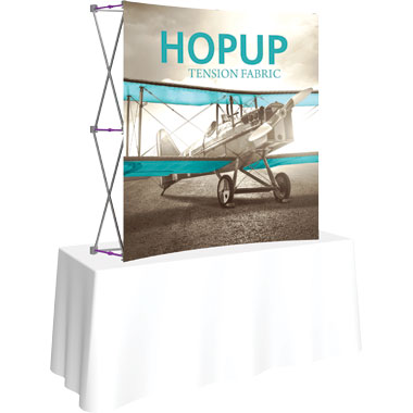 Hop Up™ 2×2 Curved Tabletop Display with Front Graphic