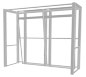 Hybrid Pro™ Modular 10′ Trade Show Exhibit Backwall • Kit 04 · Right Angle View